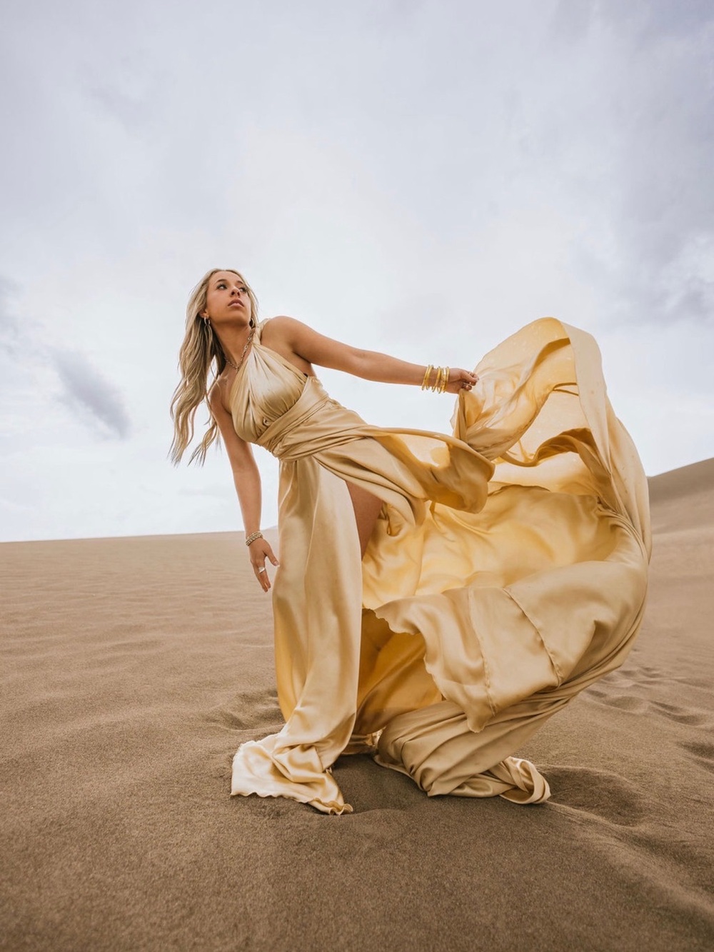 Long flying dress gown for photoshoots